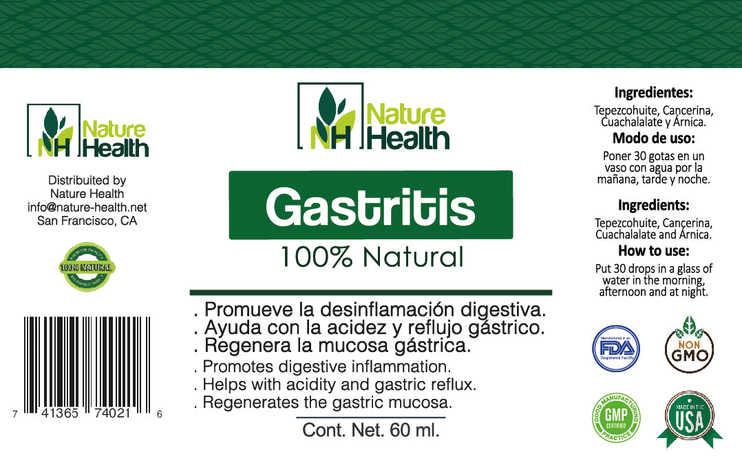 Gotas Gastritis  -  Apoyo para las agruras, reflujo ácido, Indigestión y más problemas digestivo