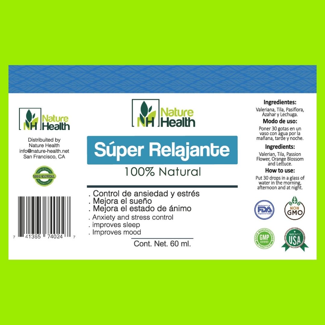 Gotas Relajante con Valeriana, - Apoyo para el estrés, la relajación, el descanso y el bienestar emocional